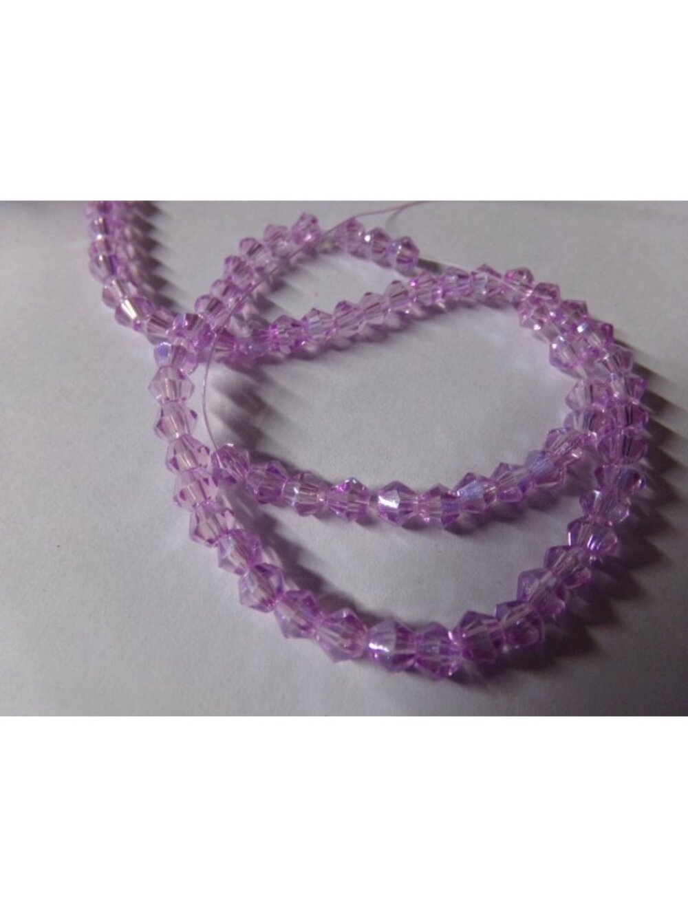 1 Strand Lilac Purple AB Color Plated Bicone Glass Beads